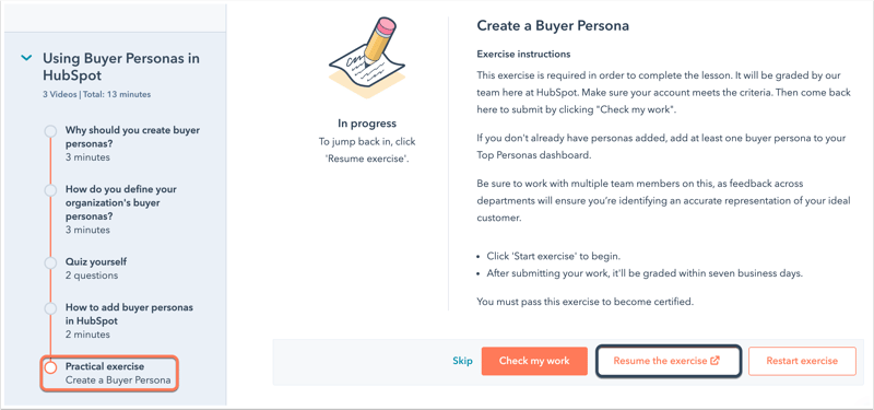 hubspot-academy-resume-exercise