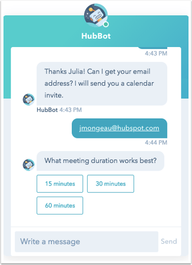 HubSpot chatbot