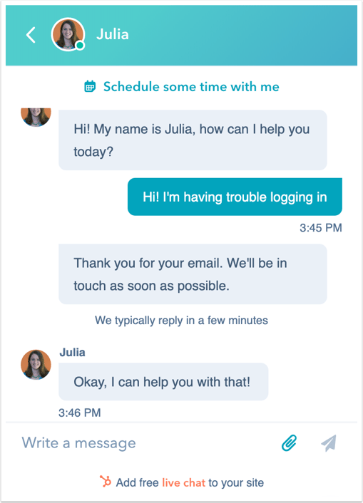 create a live chat website