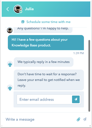 chatflows-live-chat-email-capture-message
