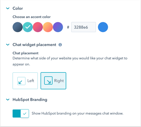Creating a Customer Service Conversations Inbox in HubSpot - customize chat widget color