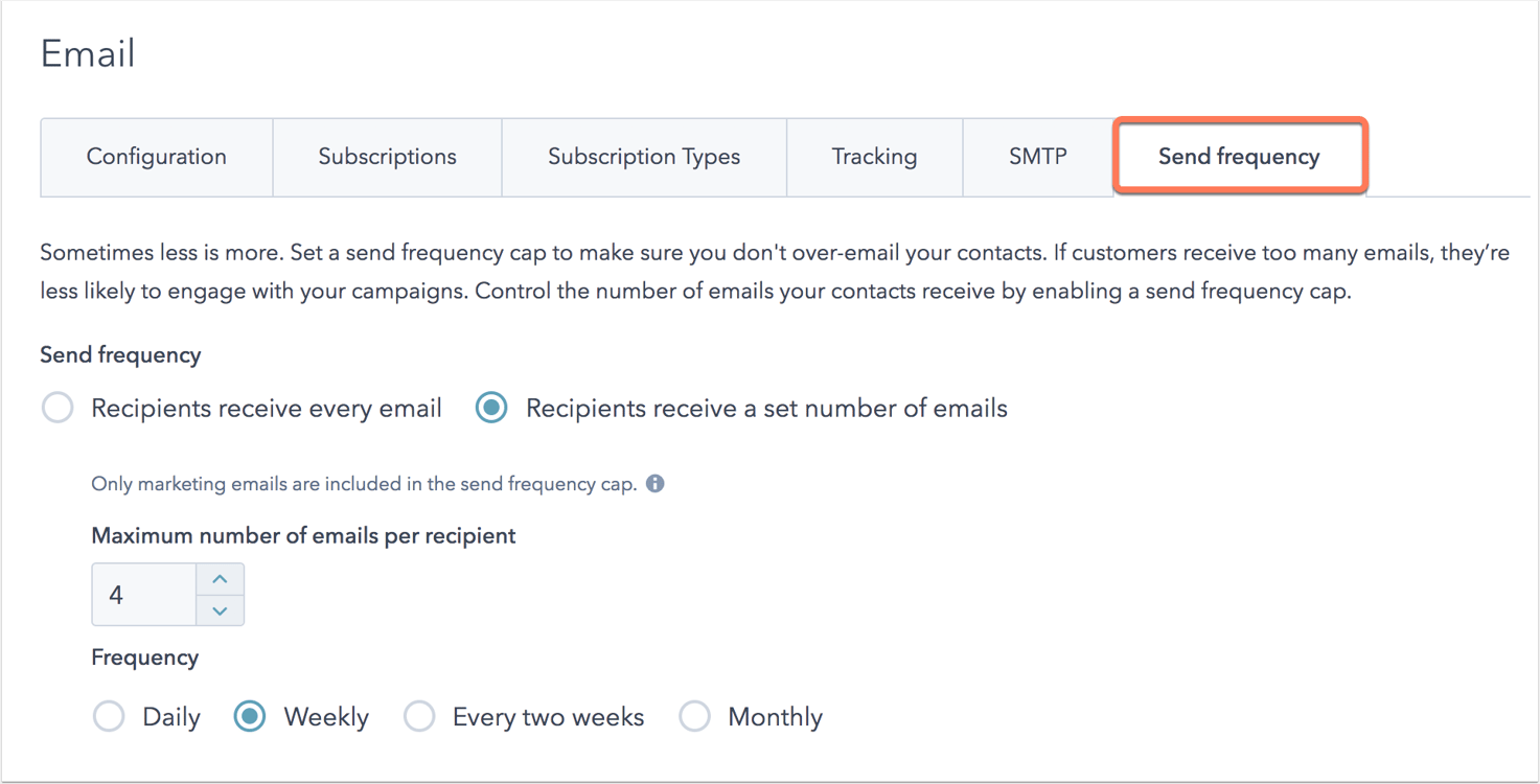 Set up an email frequency safeguard