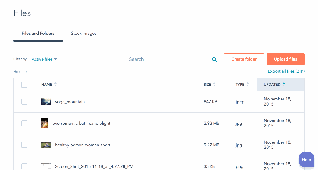 Upload files to use in your HubSpot content
