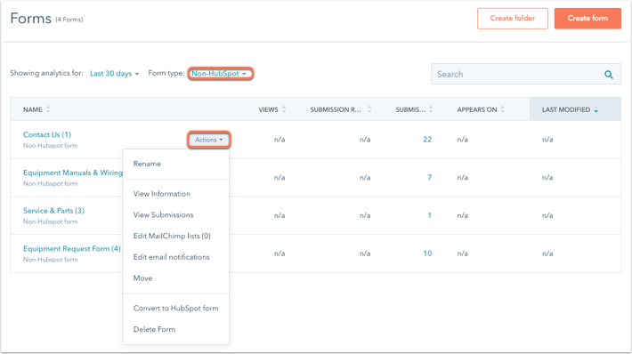 non-hubspot-form-actions