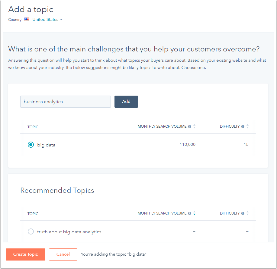 Create topics for your SEO strategy