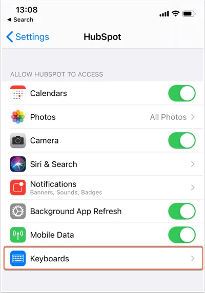 ios-hubspot-keyboard-setting