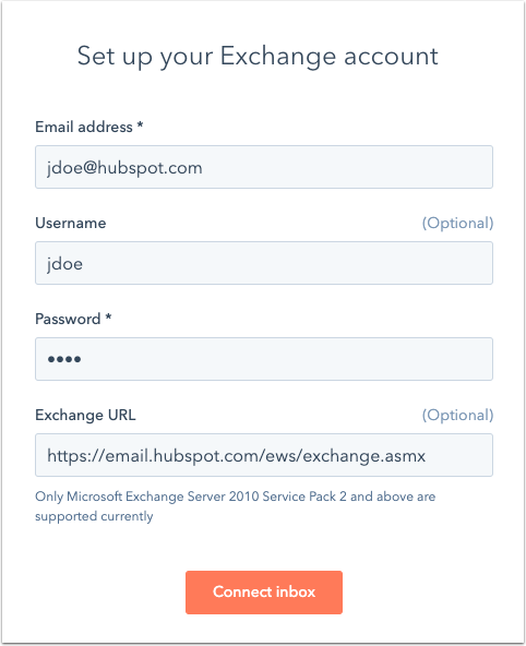 Conectar una cuenta de correo de Exchange