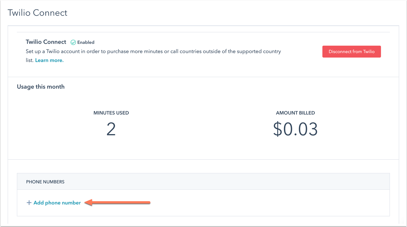 Set up a Twilio Connect account in HubSpot