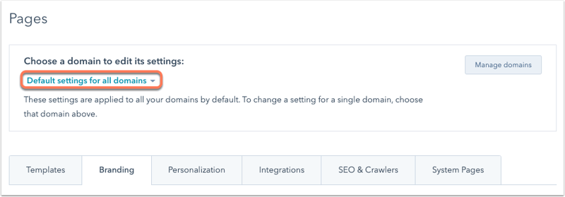 page-branding-per-domain